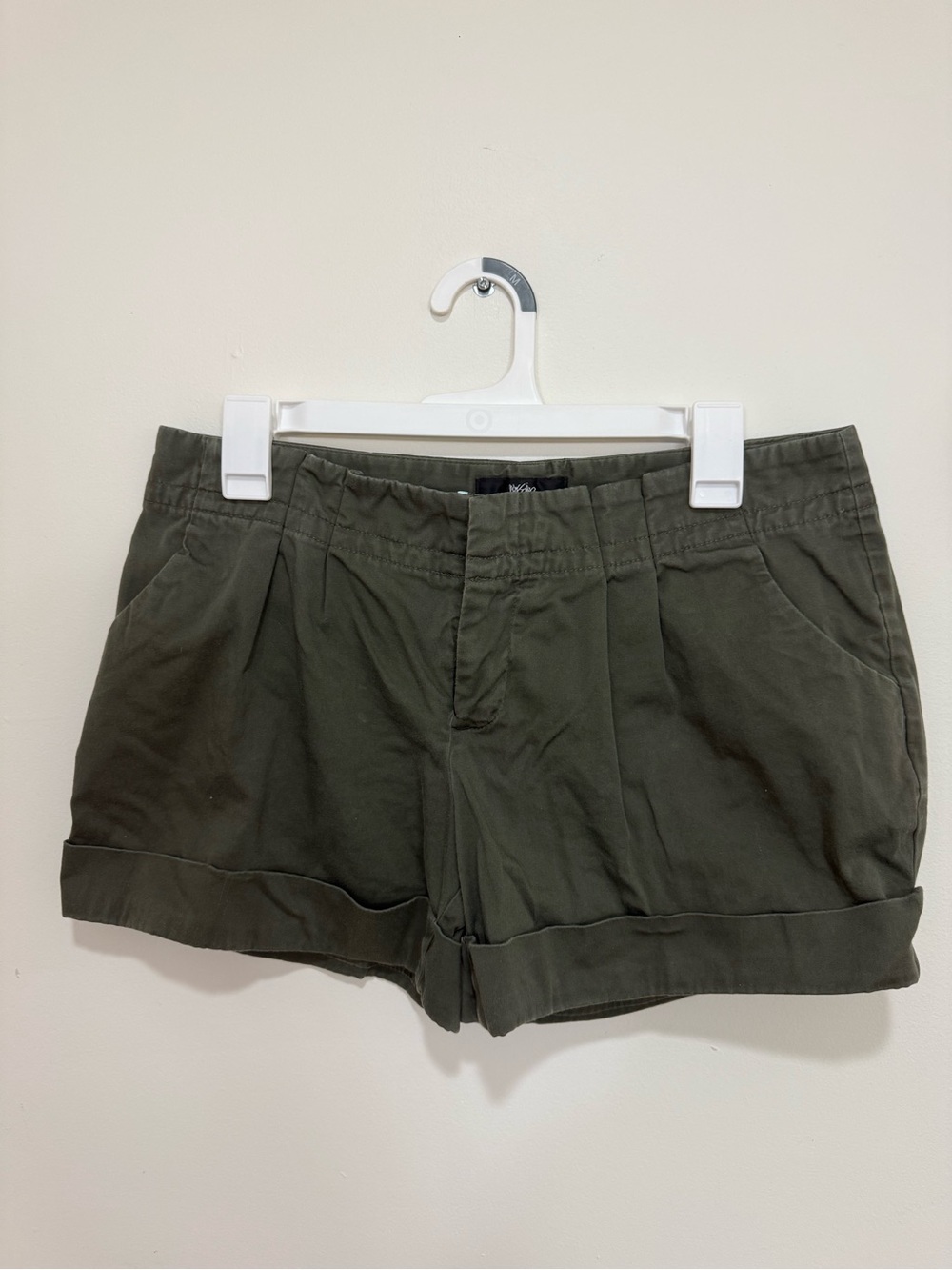 Massimo Olive Green Cuffed Bermudas